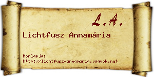Lichtfusz Annamária névjegykártya